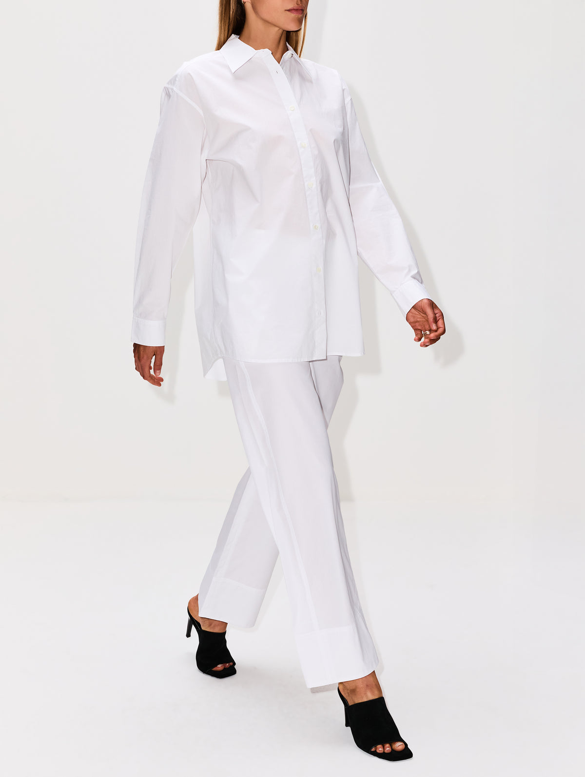 Twisted Seam Trouser,TOTÉME,WHITE,Image 3