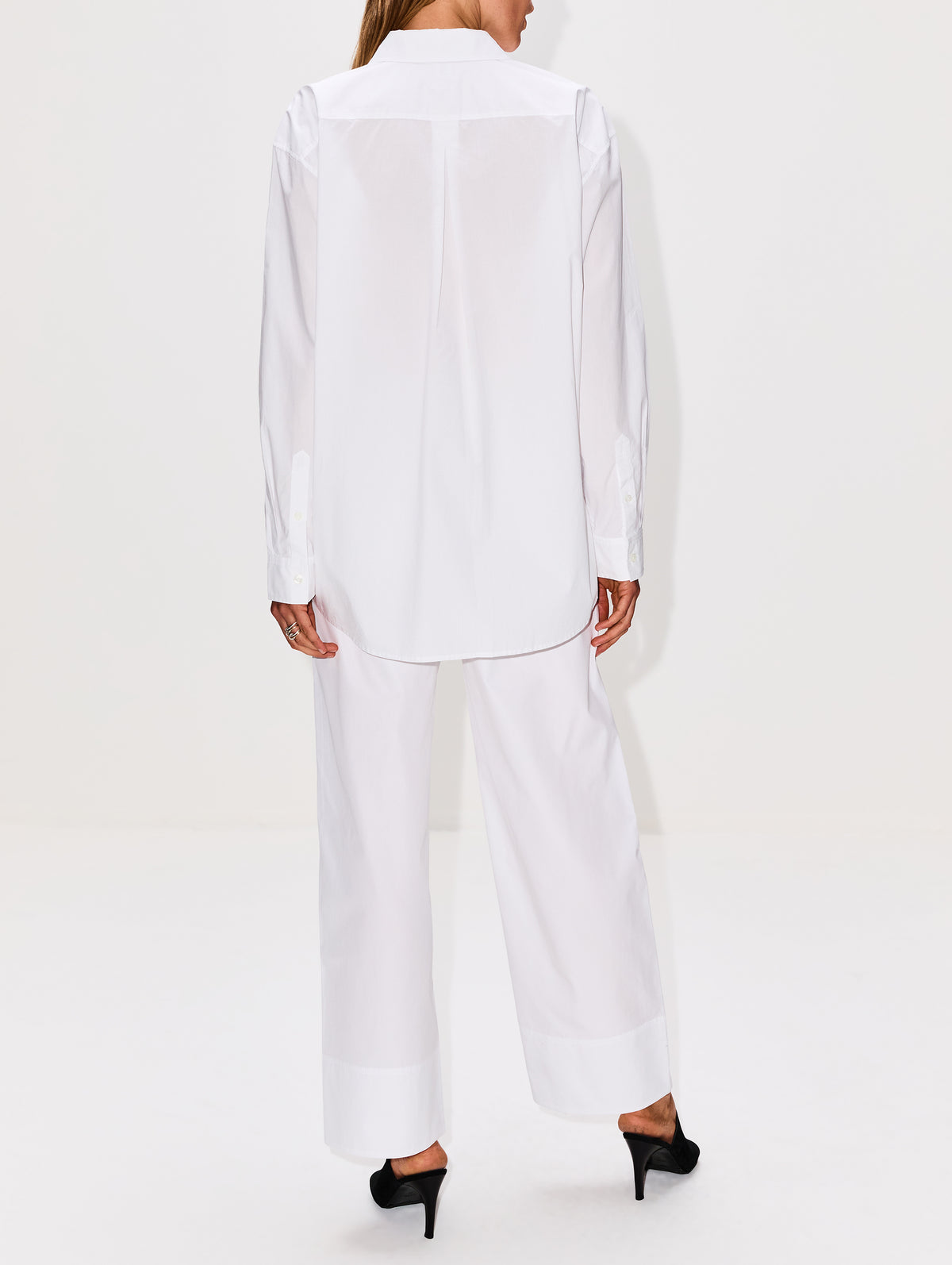 Classic Tumbled Shirt,TOTÉME,WHITE,Image 3