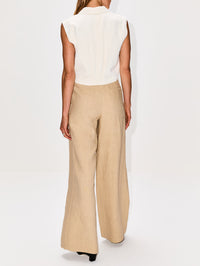 Cropped Tailored Vest,TWP,BONE,Image 3