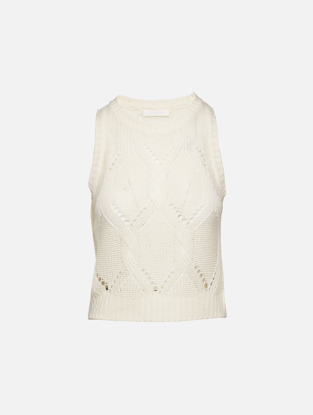 Kara Shrunken Cable Knit Tank,SABLYN,GARDENIA,Image 1