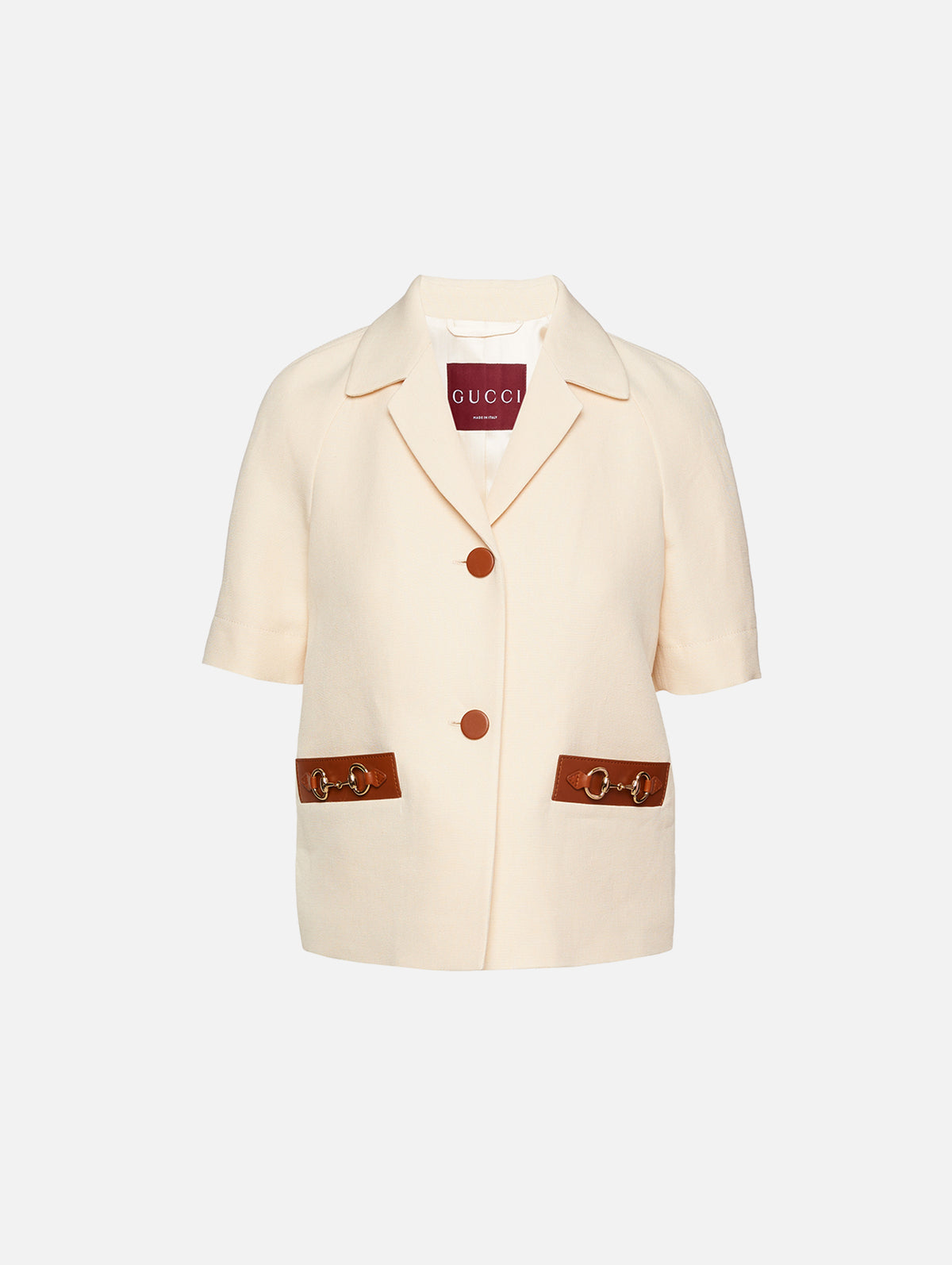 Short Sleeve Jacket,GUCCI,GARDENIA,Image 1