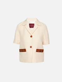 Short Sleeve Jacket,GUCCI,GARDENIA,Image 1