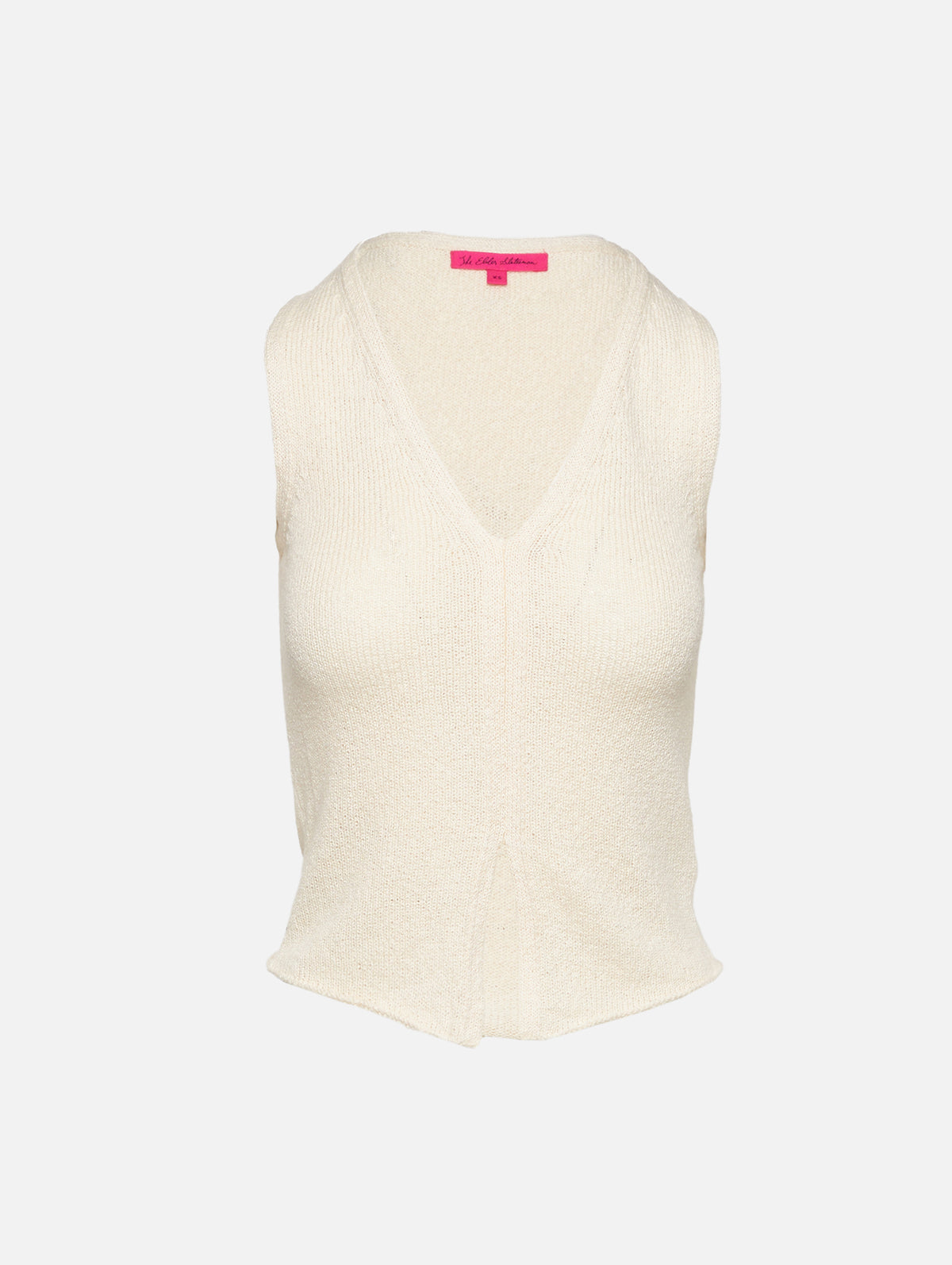 Nora Lite Split Hem Tank,THE ELDER STATESMAN,NATURAL,Image 1