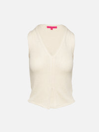 Nora Lite Split Hem Tank,THE ELDER STATESMAN,NATURAL,Image 1