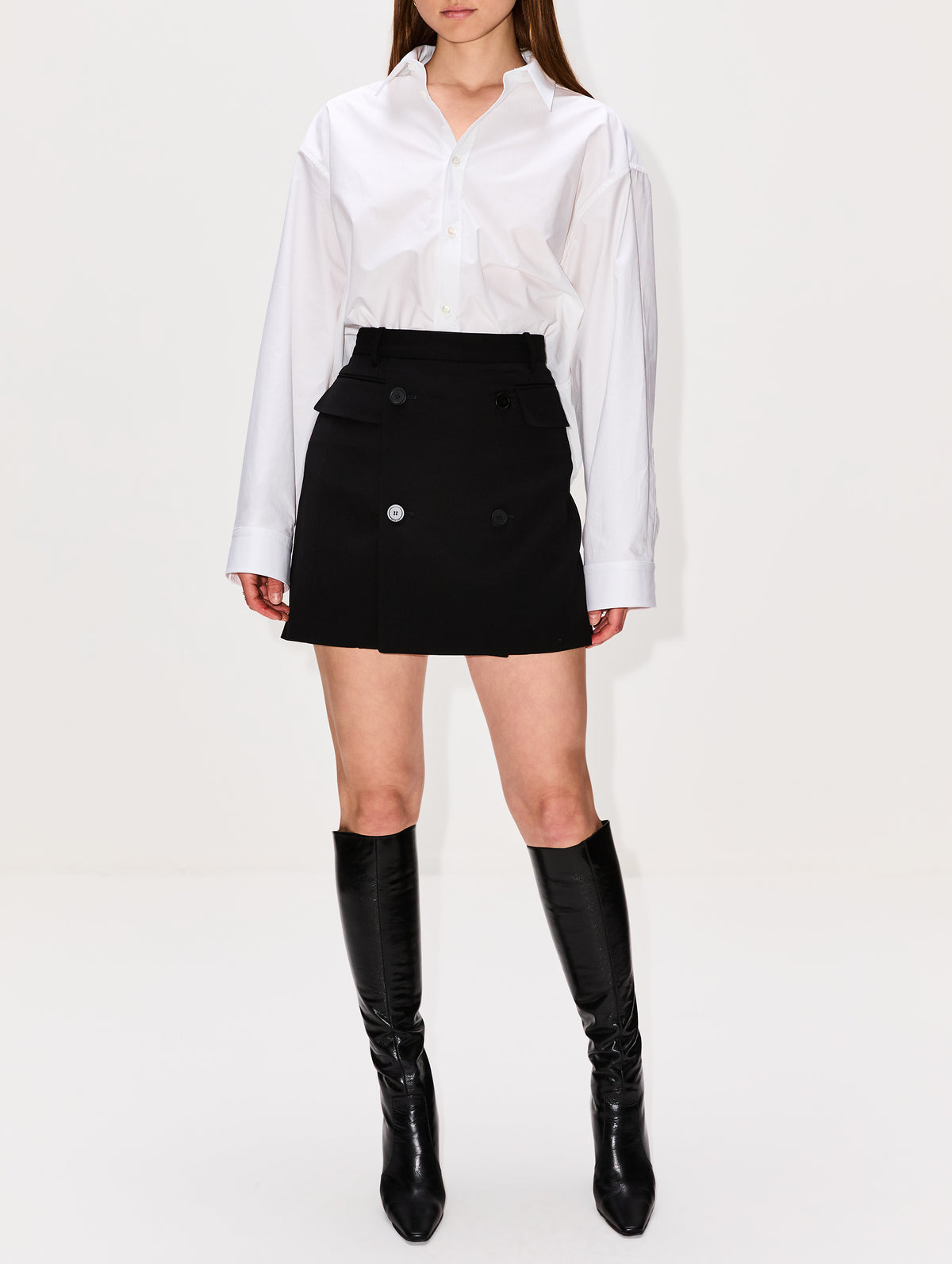 Tailored Mini Skirt,BALENCIAGA,BLACK,Image 2