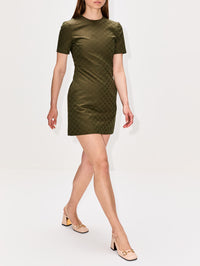 GG Gabardine Dress,GUCCI,ARMY GREEN,Image 3