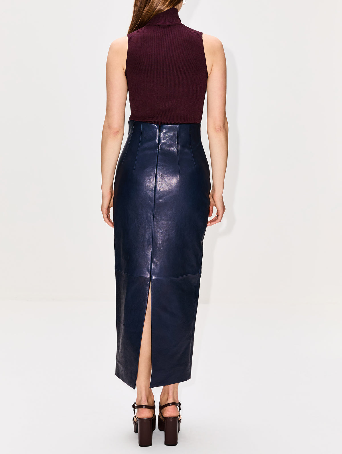 Loxley Skirt,KHAITE,DARK NAVY,Image 4