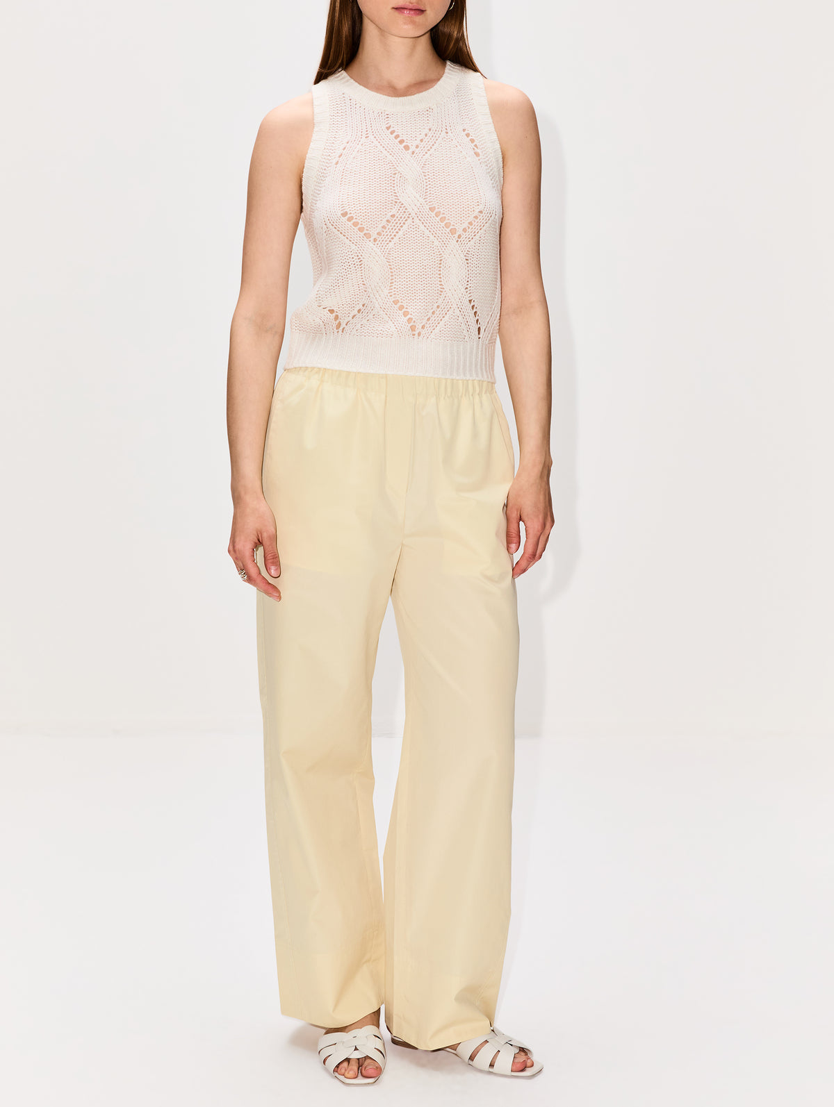 Kara Shrunken Cable Knit Tank,SABLYN,GARDENIA,Image 2