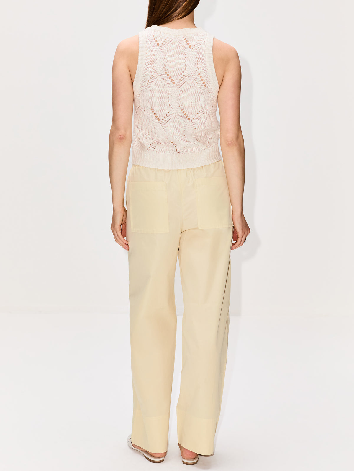 Kara Shrunken Cable Knit Tank,SABLYN,GARDENIA,Image 3