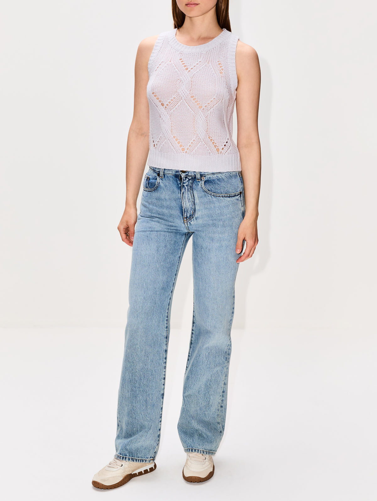 Kara Shrunken Cable Knit Tank,SABLYN,SKYE,Image 2