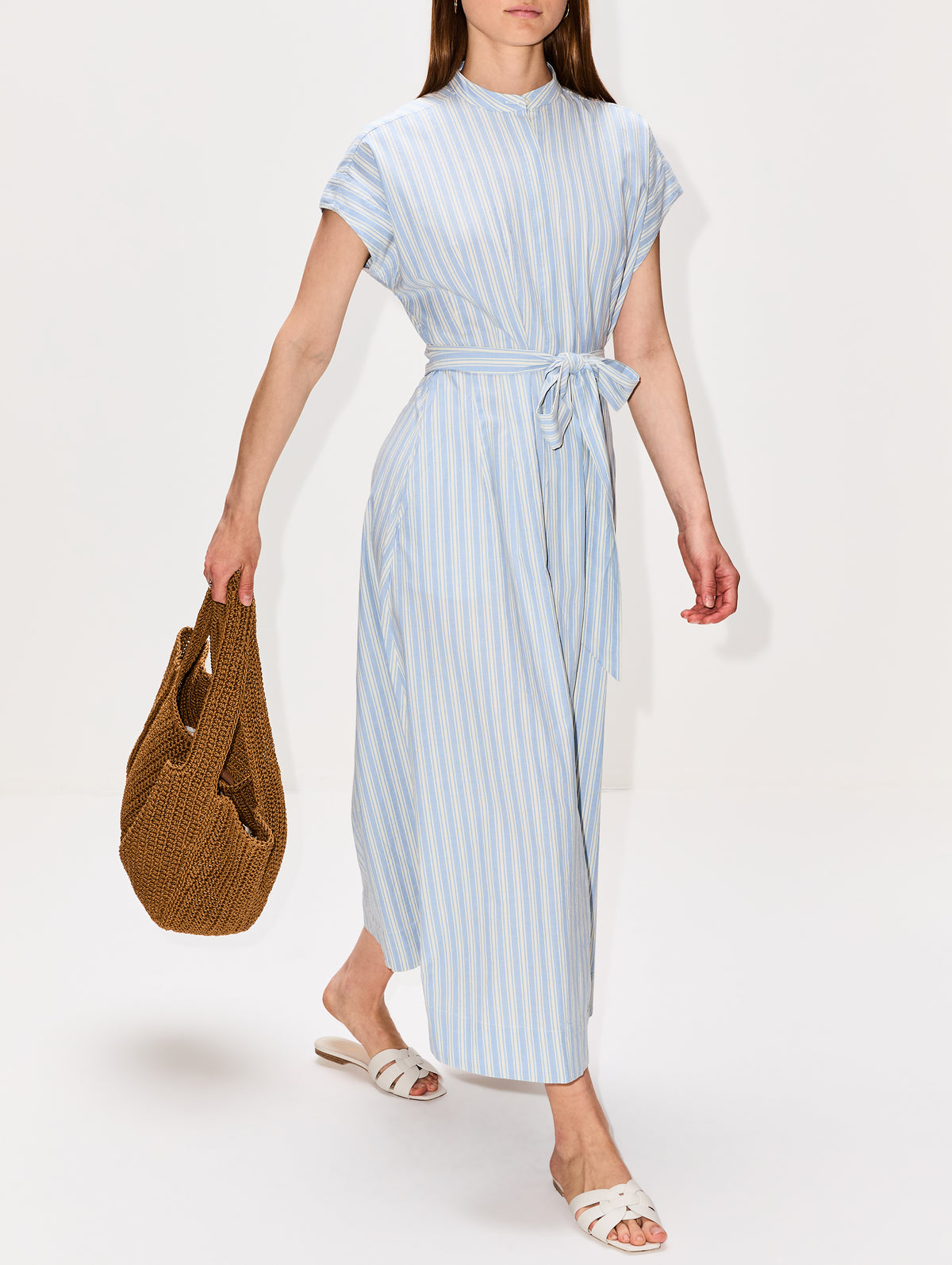 James Dress,BIRDS OF PARADIS BY TROVATA,BLUE OXFORD STRIPE,Image 3