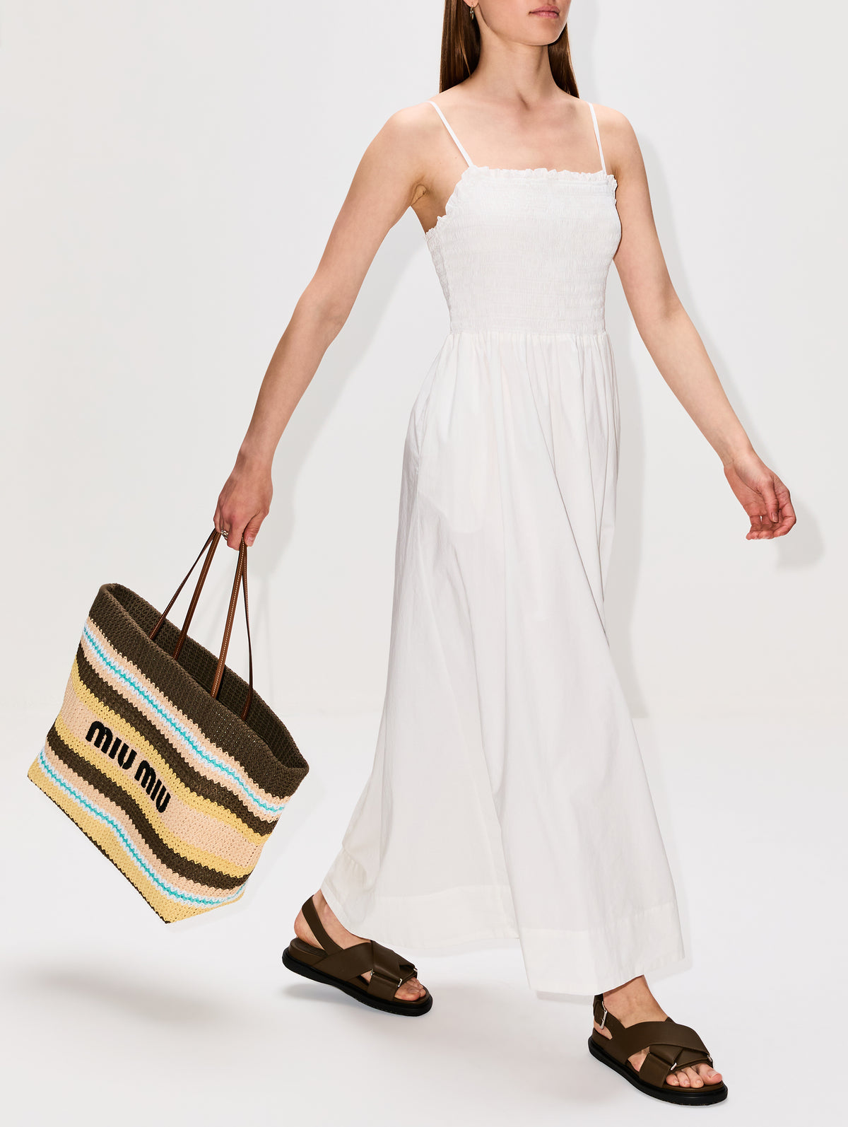 Carmen Dress,BIRDS OF PARADIS BY TROVATA,WHITE,Image 3