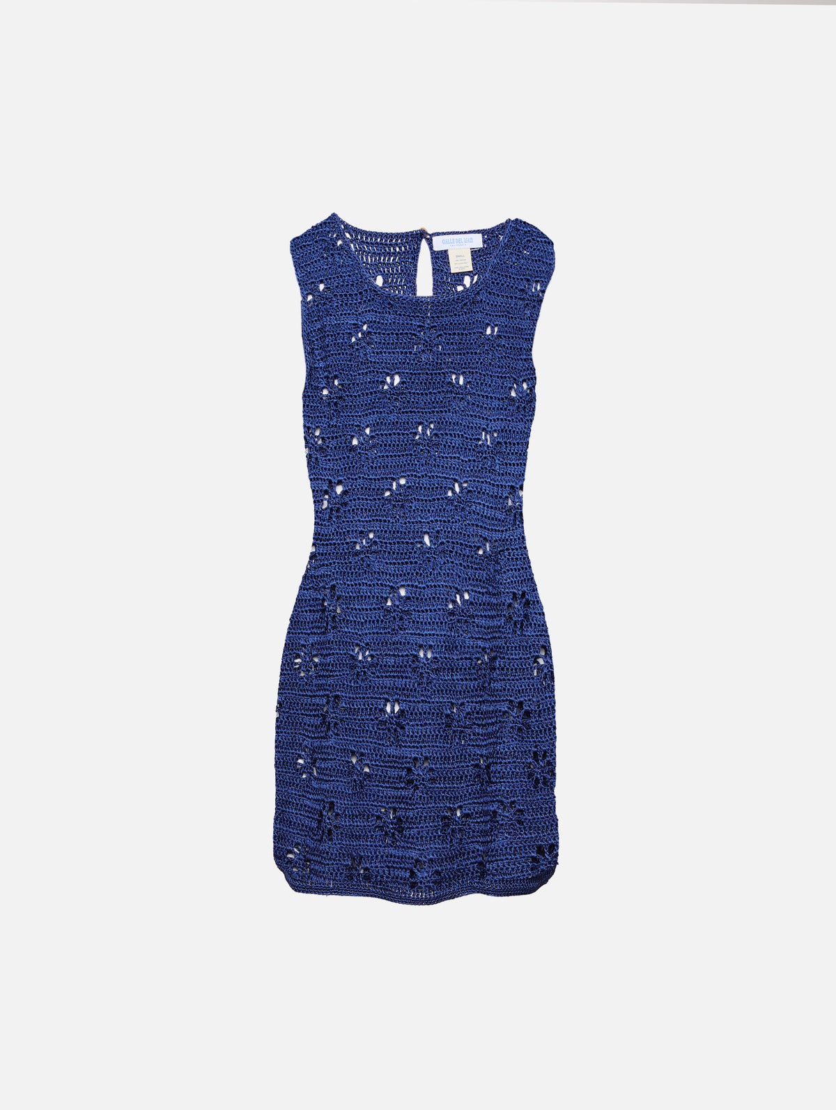 Calle Del Mar | Women's | Floral Crochet Mini Dress | Navy Dress Day | Size L Calle Del Mar | Women's | Floral Crochet Mini Dress | Navy Dress Day | Size L