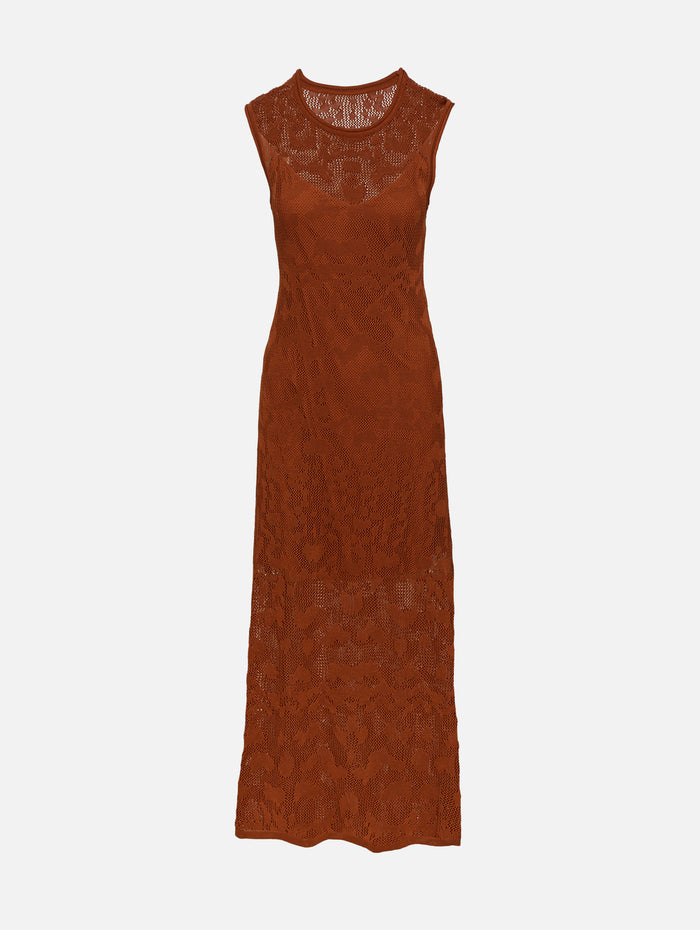 Cervantes Leah Long Dress,MARIA CHER,BROWN,Image 1