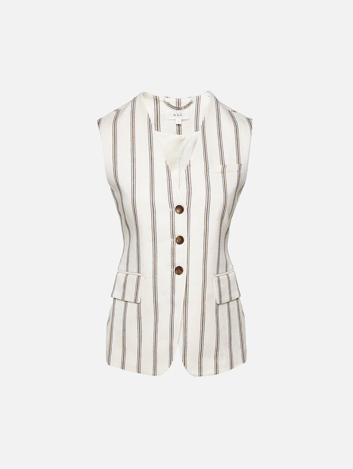 Noa Vest,A.L.C.,CREAM STRIPE,Image 1