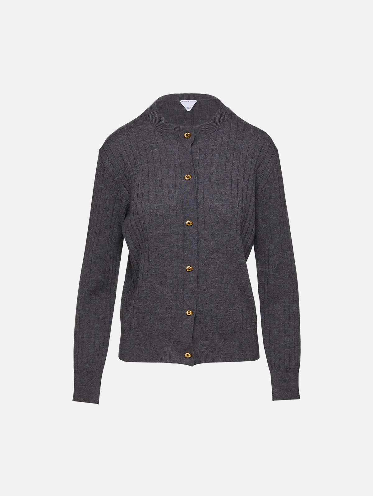 Knot Rib Cardigan,BOTTEGA VENETA,ANTHRACITE,Image 1