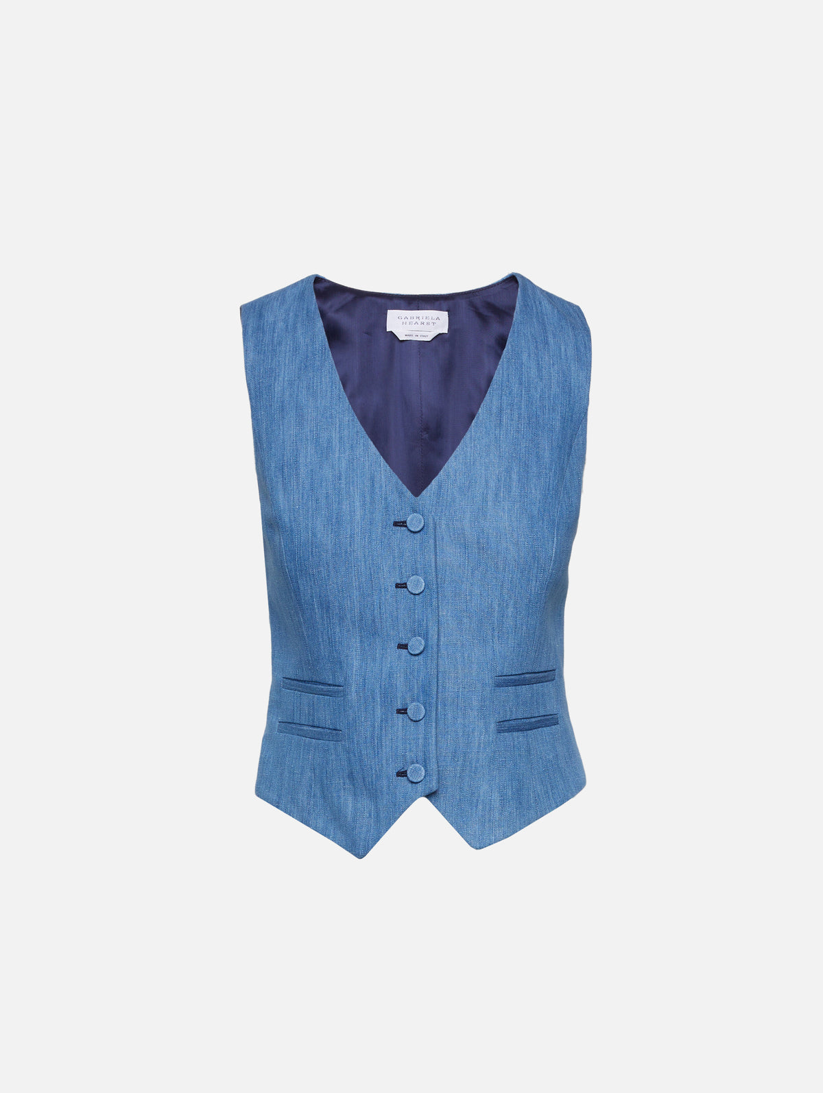 Coleridge Vest,GABRIELA HEARST,MEDIUM BLUE,Image 1