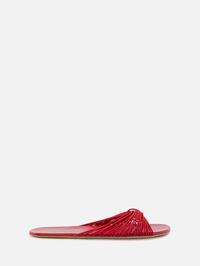 Sara Thong Slide,THE ROW,LAQUER RED,Image 1