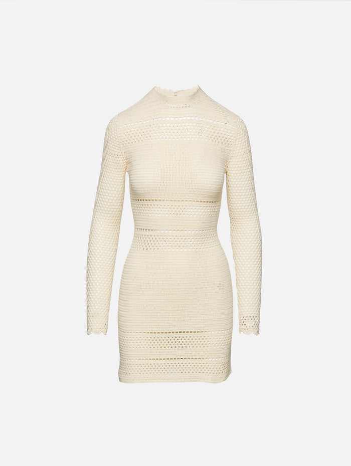 Nauta Crochet Mini Dress,ESCVDO,IVORY,Image 1