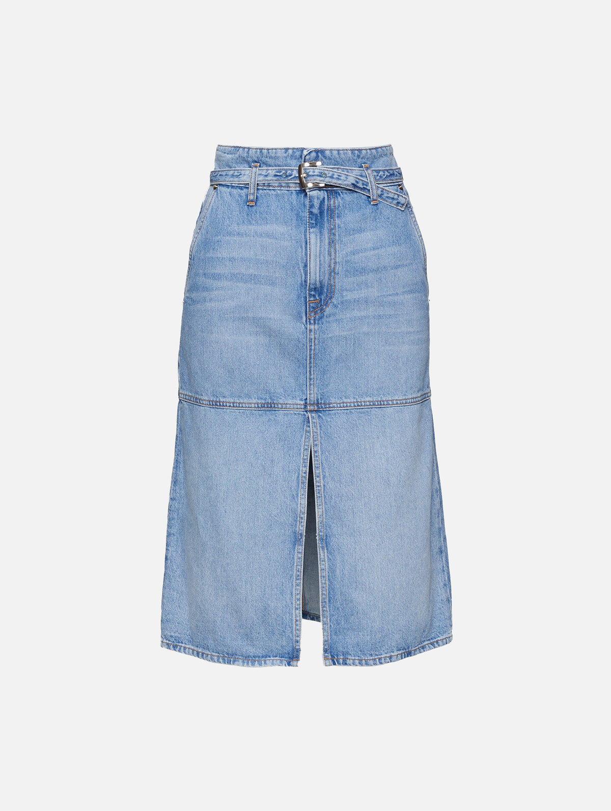 Cecilia Denim Skirt,BRANDON MAXWELL,MEDIUM VINTAGE WASH,Image 1
