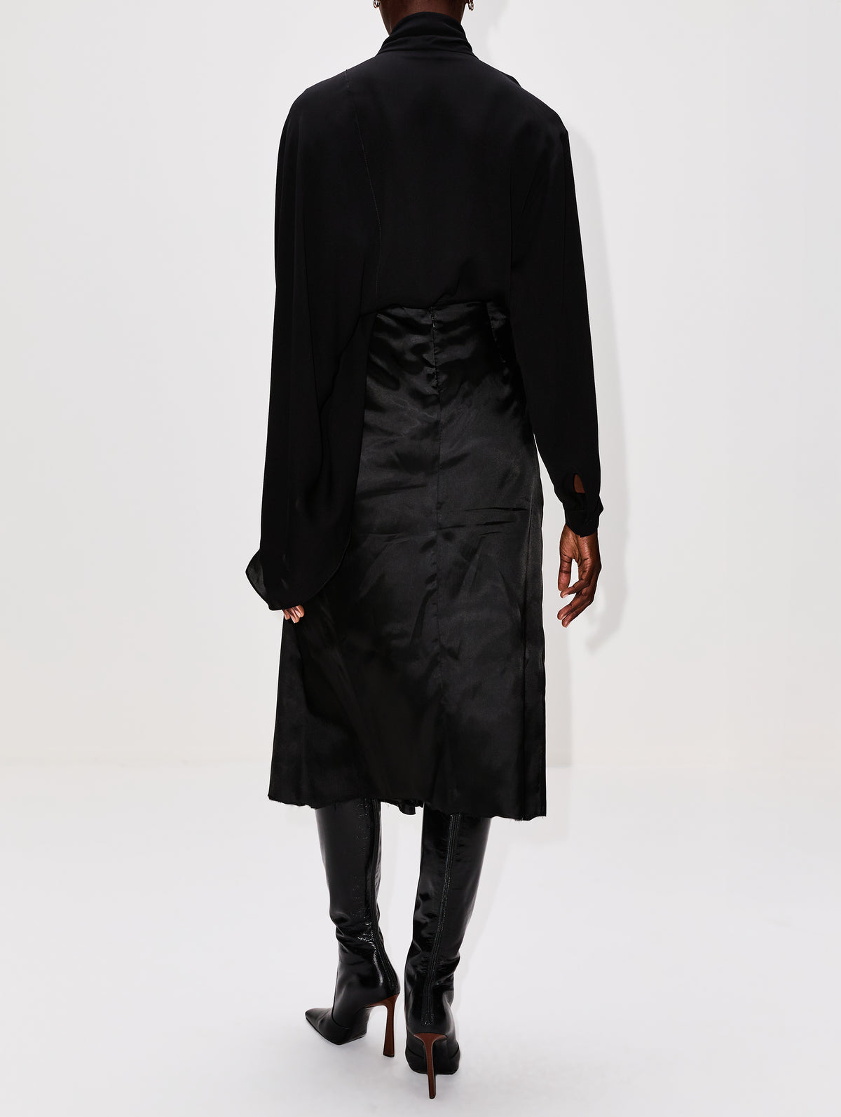 Scarf Blouse,BALENCIAGA,BLACK,Image 4