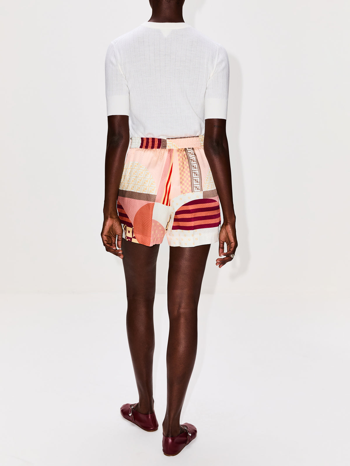 Short Sleeve Rib Knit Top,BOTTEGA VENETA,CHALK,Image 3