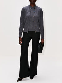 Knot Rib Cardigan,BOTTEGA VENETA,ANTHRACITE,Image 2
