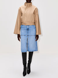 Lily Double Breasted Trench,BRANDON MAXWELL,KHAKI,Image 2