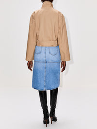 Lily Double Breasted Trench,BRANDON MAXWELL,KHAKI,Image 3