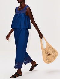 Heirloom Poplin Trouser,CALLE DEL MAR,NAVY,Image 3