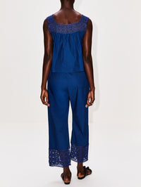 Heirloom Poplin Blouse,CALLE DEL MAR,NAVY,Image 3