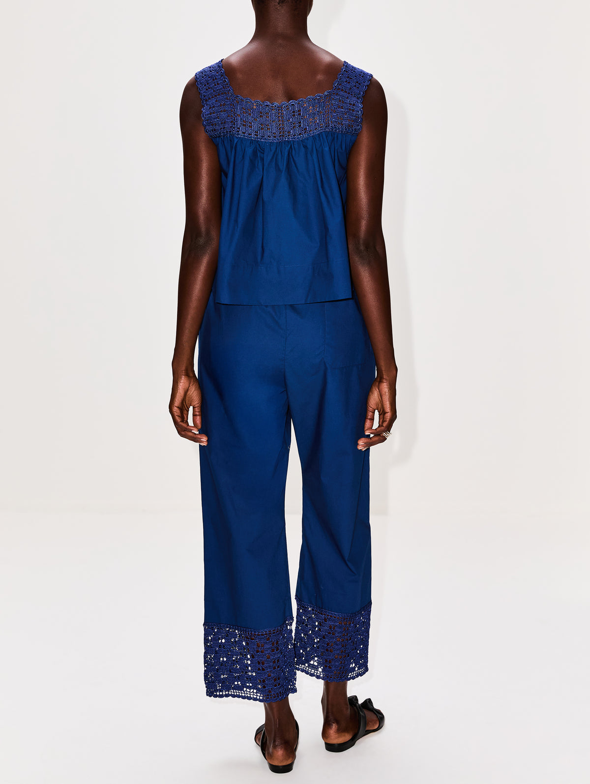 Heirloom Poplin Trouser,CALLE DEL MAR,NAVY,Image 4