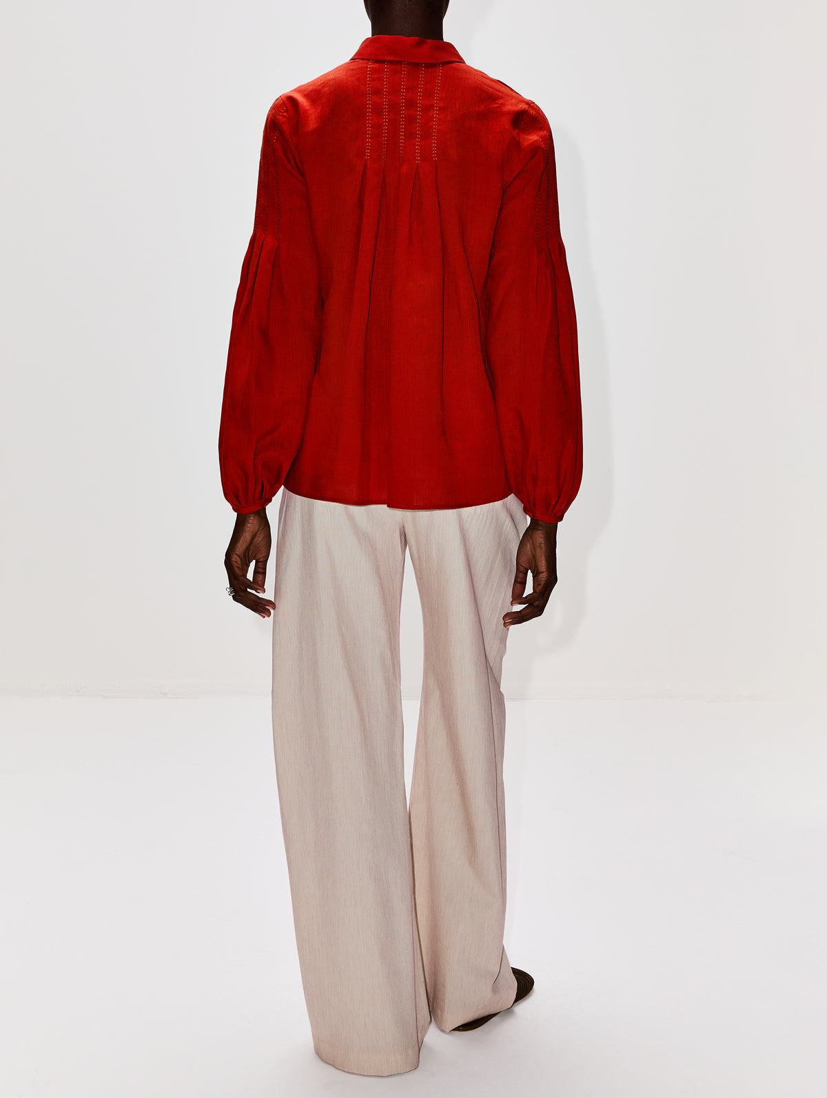 Inga Blouse,GABRIELA HEARST,ANTELOPE ORANGE,Image 3
