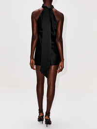 sienna satin mini dress Galvan Tie-neck In Red Invisible Back Zipper Mini Dress Purple Sienna Mini
