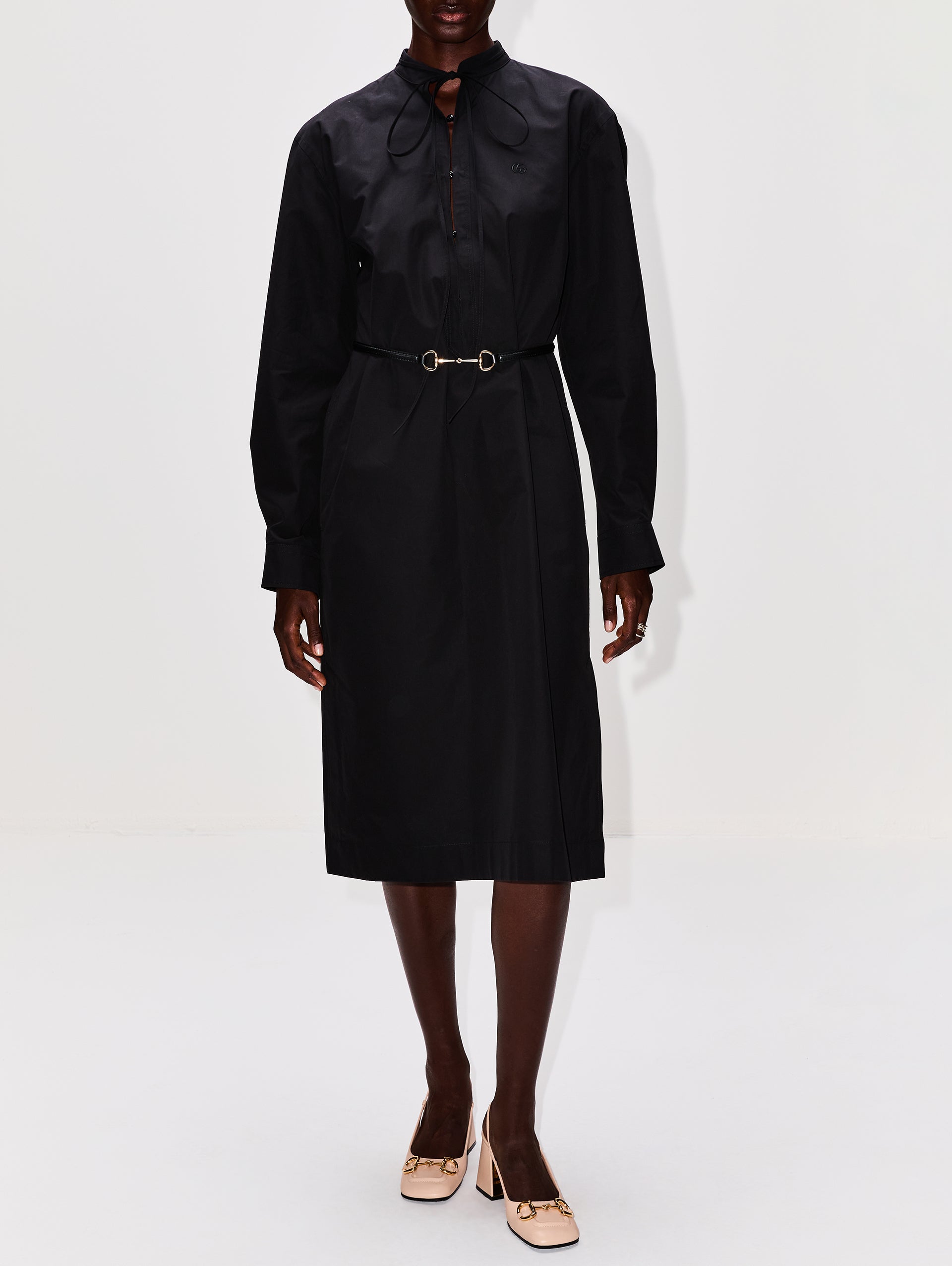 Long Sleeve Heavy Poplin Dress | GUCCI | elysewalker