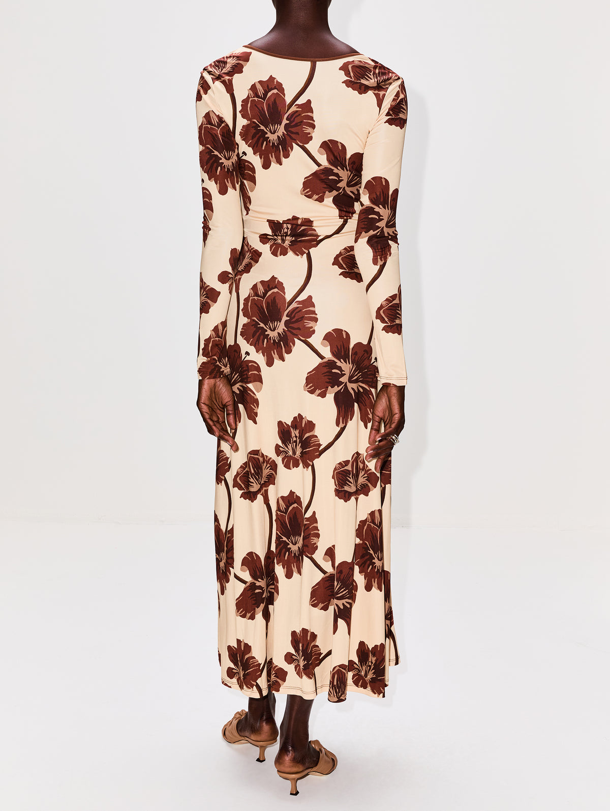 Alma Bordada Ankle Dress,JOHANNA ORTIZ,ECRU/CHOCOLATE,Image 4