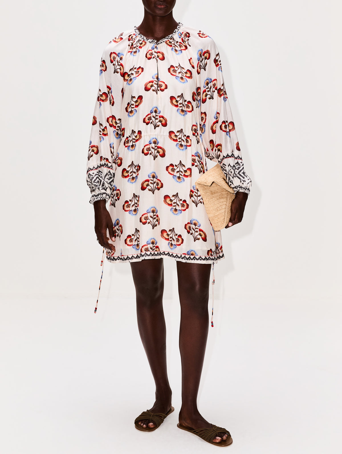 Caballito Vito Short Dress,MARIA CHER,ECRU,Image 2