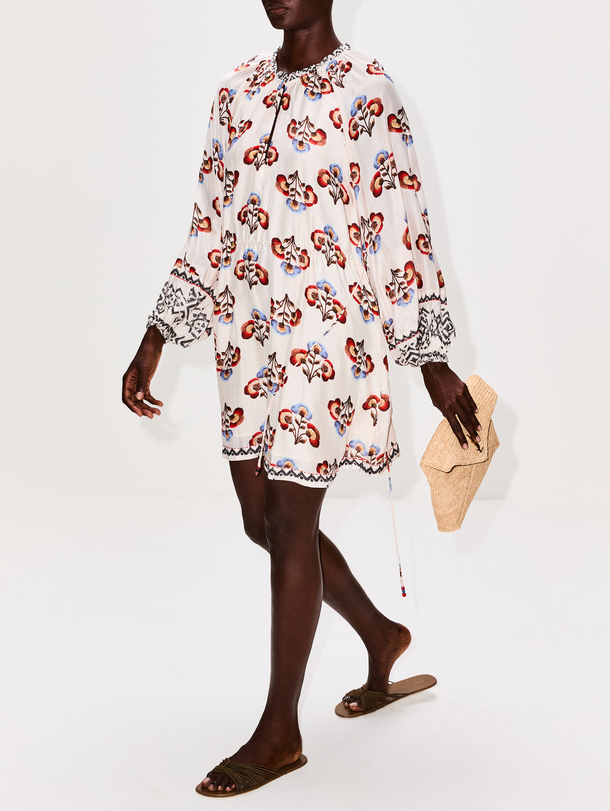 Caballito Vito Short Dress,MARIA CHER,ECRU,Image 3