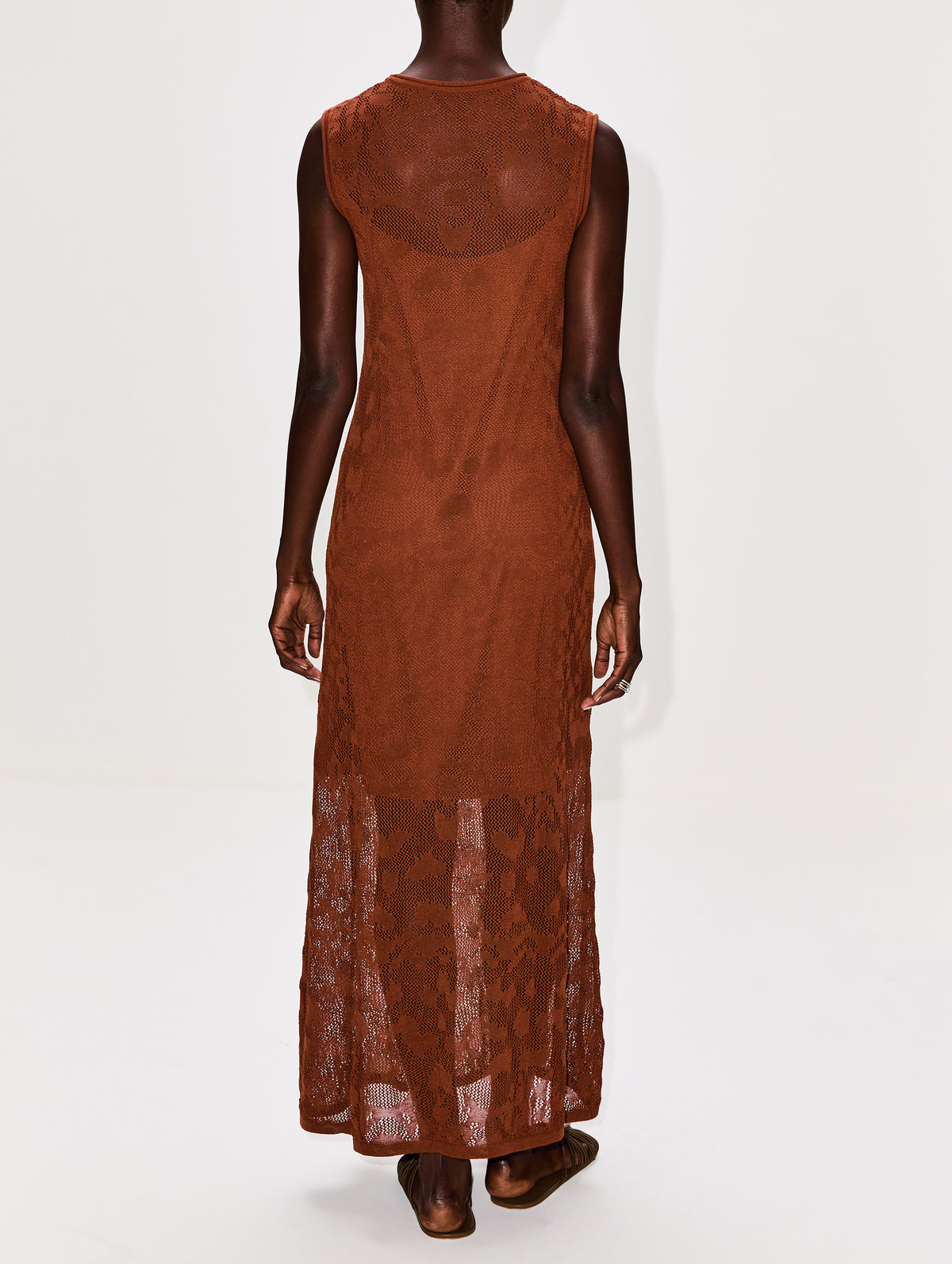 Cervantes Leah Long Dress,MARIA CHER,BROWN,Image 4