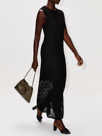 Cervantes Leah Long Dress,MARIA CHER,BLACK,Image 3