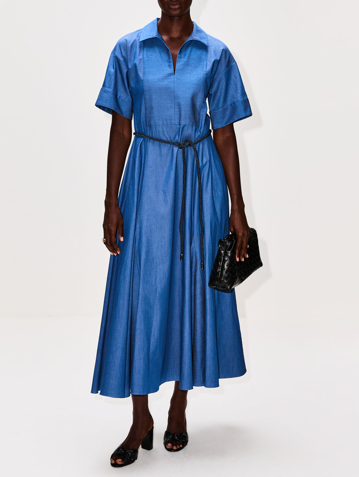 Caftan Shirtdress,ROSETTA GETTY,WASHED BLUE,Image 2
