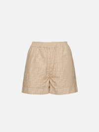 FF Chambray Short,FENDI,BEIGE,Image 1