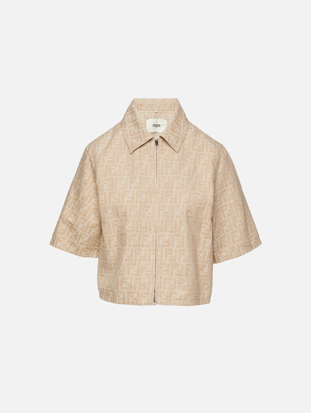 FF Chambray Shirt,FENDI,BEIGE,Image 1
