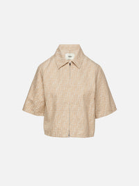 FF Chambray Shirt,FENDI,BEIGE,Image 1