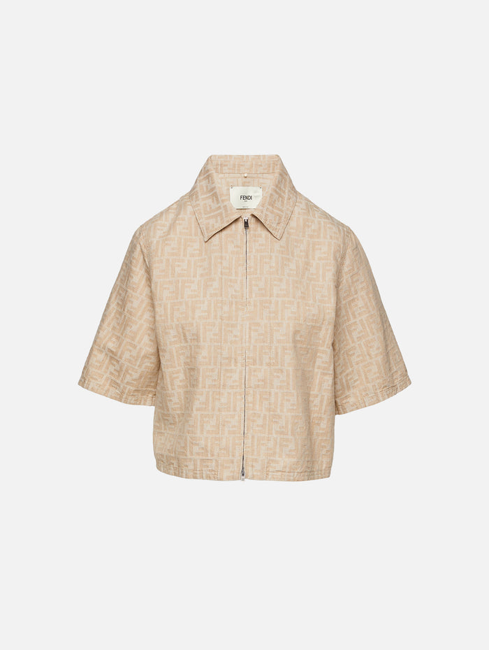 FF Chambray Shirt,FENDI,BEIGE,Image 1