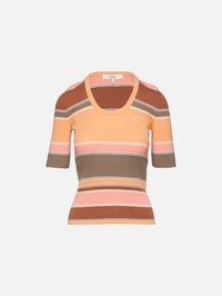 Mid Sleeve Top,CHLOÉ,MULTICOLOR ORANGE,Image 1