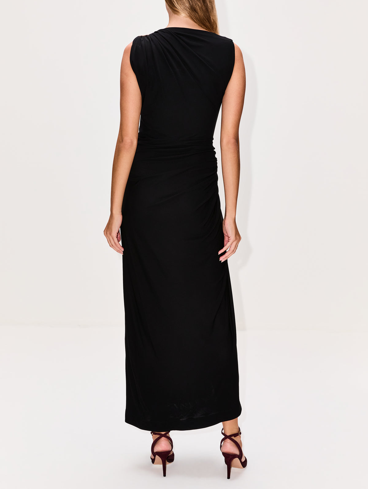 Drop Detail Dress,BOTTEGA VENETA,BLACK,Image 4