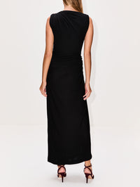 Drop Detail Dress,BOTTEGA VENETA,BLACK,Image 4