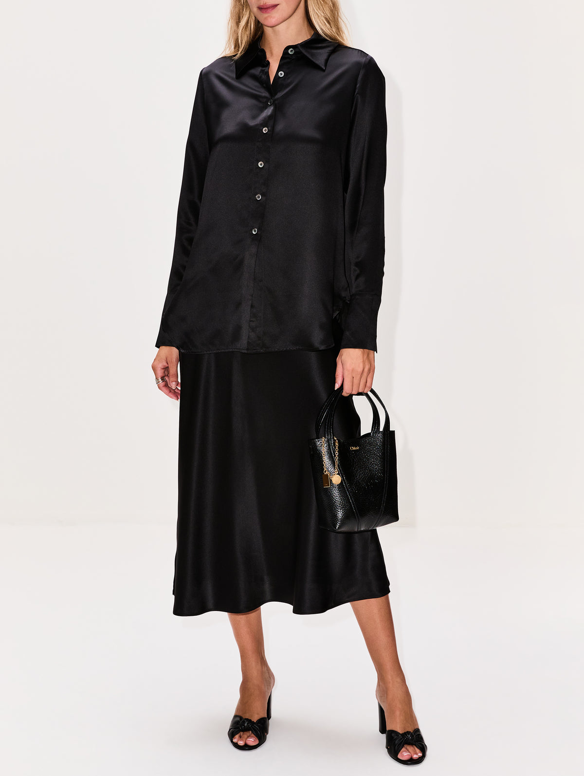 Silk Shirt,CO,BLACK,Image 2