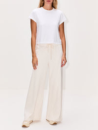 Drawstring Wide Leg Sweatpant,ÉTERNE,BONE,Image 2